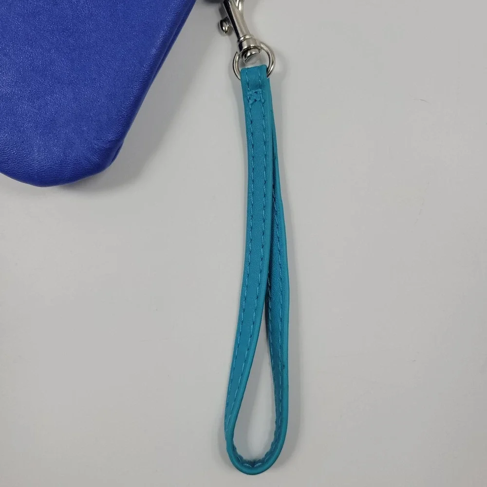 Candie's Teal Blue Bow Vegan Faux Leather Wristlet Clutch‎ Purse 90s Y2k VTG